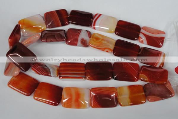 CAG3257 15.5 inches 22*30mm rectangle red line agate beads