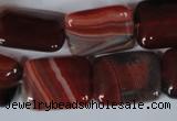 CAG3264 15.5 inches 15*20mm rectangle red line agate beads