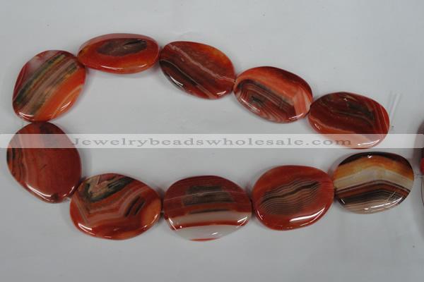 CAG3270 15.5 inches 28*40mm freeform red line agate beads