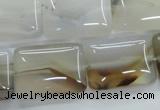 CAG3345 15.5 inches 18*25mm rectangle natural grey agate beads