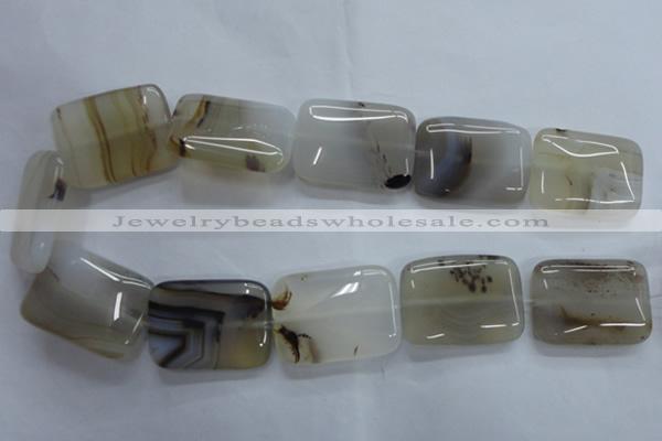 CAG3347 15.5 inches 25*35mm rectangle natural grey agate beads