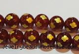 CAG3394 15.5 inches 8mm carved round red agate beads wholesale