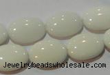 CAG3432 15.5 inches 13*18mm oval white agate gemstone beads