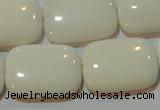 CAG3441 15.5 inches 18*25mm rectangle white agate gemstone beads