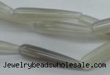 CAG3562 15.5 inches 6*30mm teardrop grey agate gemstone beads