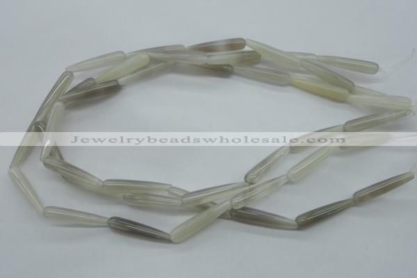 CAG3562 15.5 inches 6*30mm teardrop grey agate gemstone beads