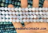 CAG3582 15.5 inches 6mm round matte blue lace agate beads