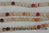 CAG3585 15.5 inches 4mm round red line agate beads wholesale