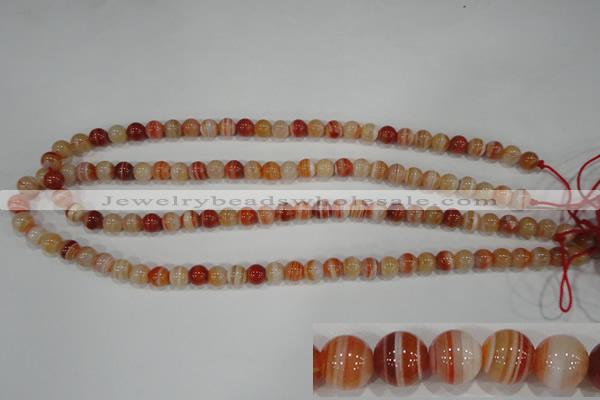 CAG3587 15.5 inches 8mm round red line agate beads wholesale