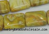 CAG3624 15.5 inches 18*25mm rectangle yellow crazy lace agate beads