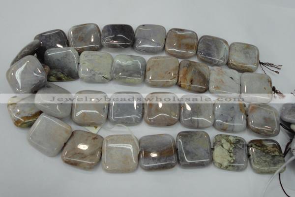 CAG3655 15.5 inches 25*25mm square ocean agate gemstone beads