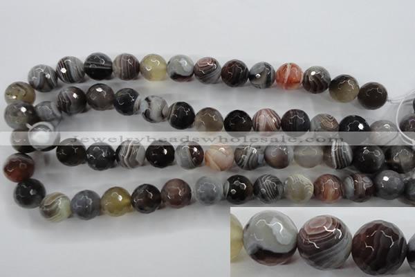 CAG3695 15.5 inches 14mm faceted round botswana agate beads wholesale