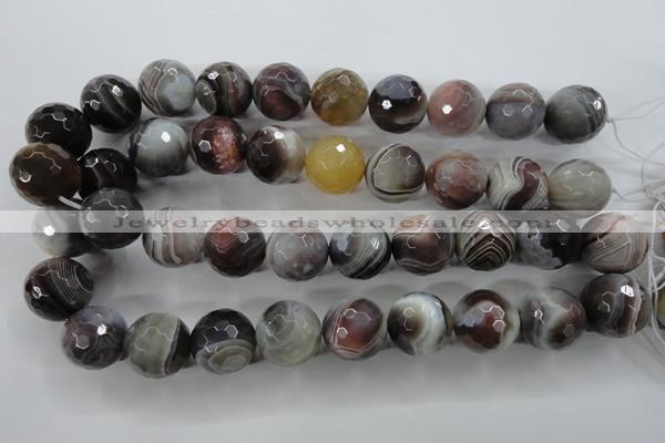 CAG3698 15.5 inches 20mm faceted round botswana agate beads wholesale