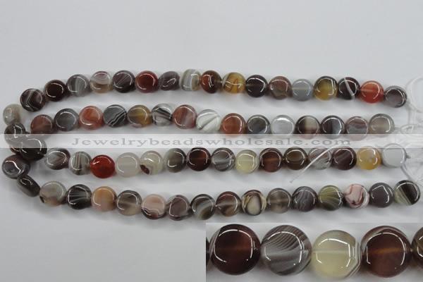 CAG3713 15.5 inches 12mm flat round botswana agate beads wholesale