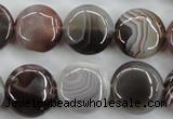 CAG3715 15.5 inches 16mm flat round botswana agate beads wholesale