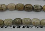 CAG3888 15.5 inches 8*12mm drum chrysanthemum agate beads