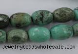 CAG3919 15.5 inches 10*14mm faceted rice green grass agate beads