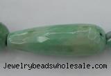 CAG3922 15.5 inches 10*30mm faceted teardrop green grass agate beads