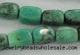 CAG3926 15.5 inches 12*16mm nuggets green grass agate beads