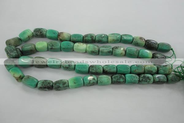 CAG3926 15.5 inches 12*16mm nuggets green grass agate beads