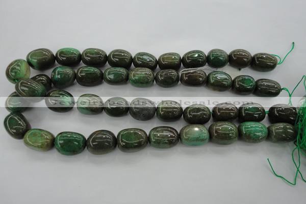 CAG3927 15.5 inches 14*19mm nuggets green grass agate beads