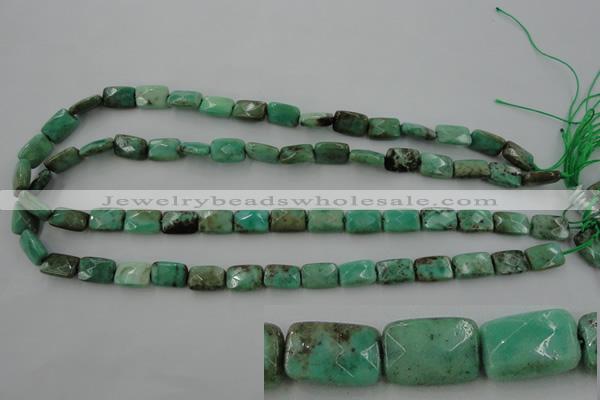 CAG3934 15.5 inches 8*12mm faceted rectangle green grass agate beads