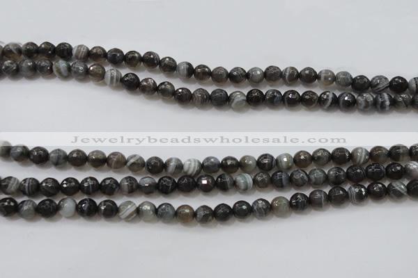 CAG3951 15.5 inches 6mm faceted round grey botswana agate beads