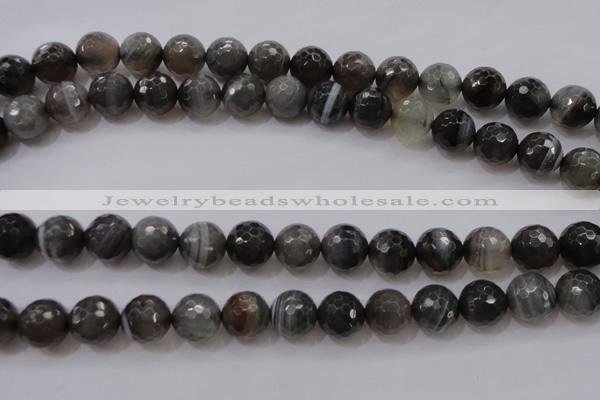 CAG3952 15.5 inches 10mm faceted round grey botswana agate beads