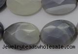 CAG3975 15.5 inches 18*25mm faceted oval grey botswana agate beads