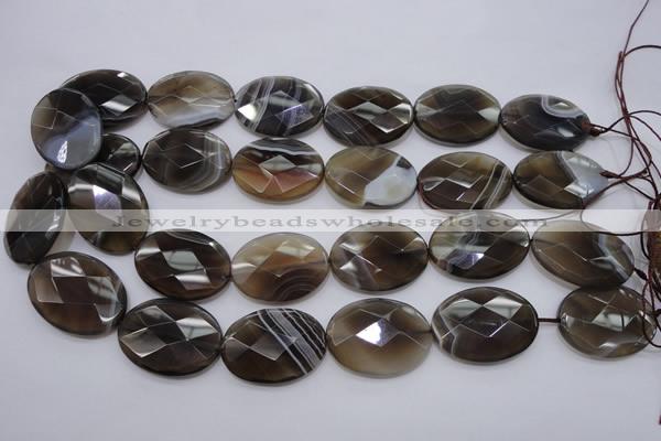 CAG3976 15.5 inches 22*30mm faceted oval grey botswana agate beads