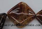 CAG4050 15.5 inches 40*40mm diamond dragon veins agate beads