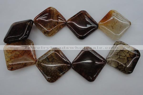 CAG4050 15.5 inches 40*40mm diamond dragon veins agate beads