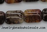 CAG4055 15.5 inches 15*20mm rectangle dragon veins agate beads