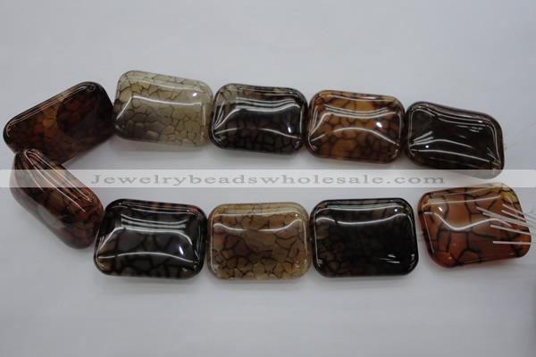 CAG4058 15.5 inches 30*38mm rectangle dragon veins agate beads