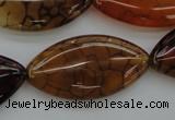 CAG4090 15.5 inches 20*40mm marquise dragon veins agate beads