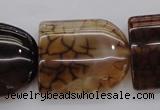 CAG4092 15.5 inches 25*30mm peltate dragon veins agate beads