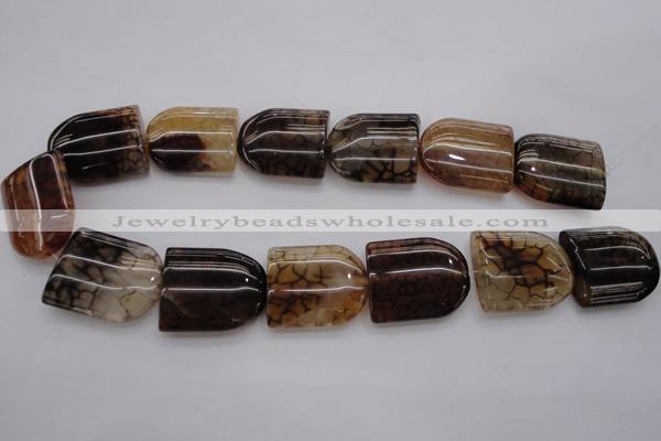 CAG4092 15.5 inches 25*30mm peltate dragon veins agate beads