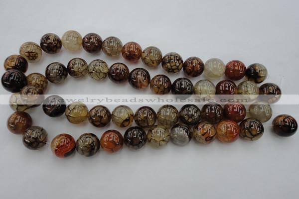 CAG4115 15.5 inches 16mm round dragon veins agate beads