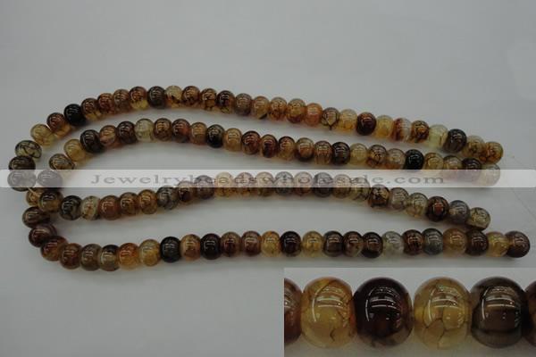 CAG4118 15.5 inches 7*10mm rondelle dragon veins agate beads