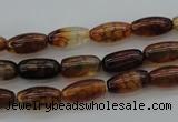 CAG4126 15.5 inches 6*12mm rice dragon veins agate beads