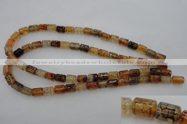 CAG4132 15.5 inches 8*11mm tube dragon veins agate beads