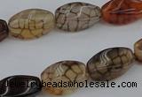 CAG4149 15.5 inches 6*12mm twisted rice dragon veins agate beads