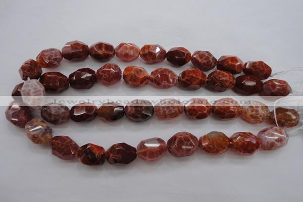 CAG4178 15.5 inches 15*20mm faceted nuggets natural fire agate beads