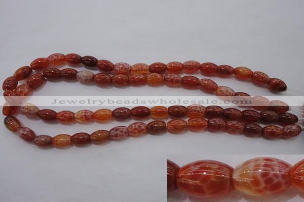 CAG4190 15.5 inches 8*12mm rice natural fire agate beads