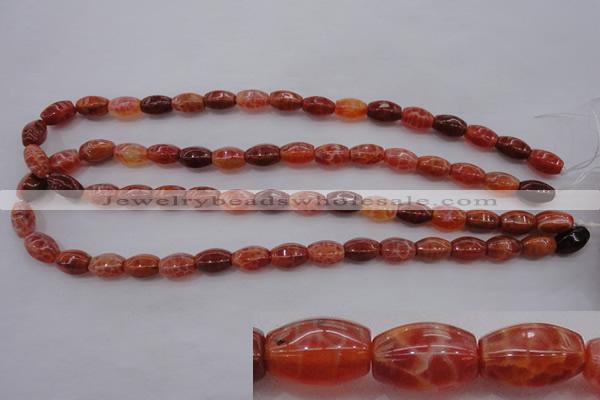 CAG4192 15.5 inches 7*12mm hexahedron natural fire agate beads