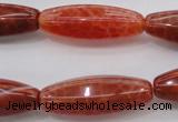 CAG4193 15.5 inches 10*30mm hexahedron natural fire agate beads