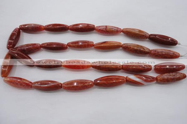 CAG4193 15.5 inches 10*30mm hexahedron natural fire agate beads