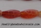 CAG4201 7*14mm faceted & twisted trihedron natural fire agate beads