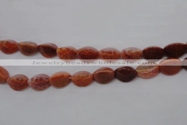 CAG4204 15.5 inches 10*14mm trihedron natural fire agate beads