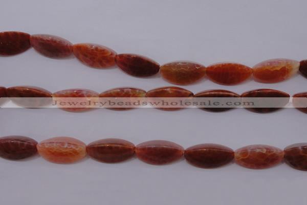 CAG4205 15.5 inches 10*20mm trihedron natural fire agate beads